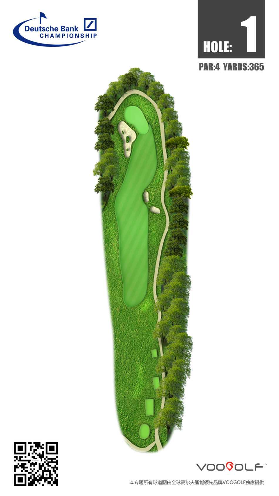 晨曦中的第一洞发球台，球道在薄雾中蜿蜒向前，开启一天的挑战征程