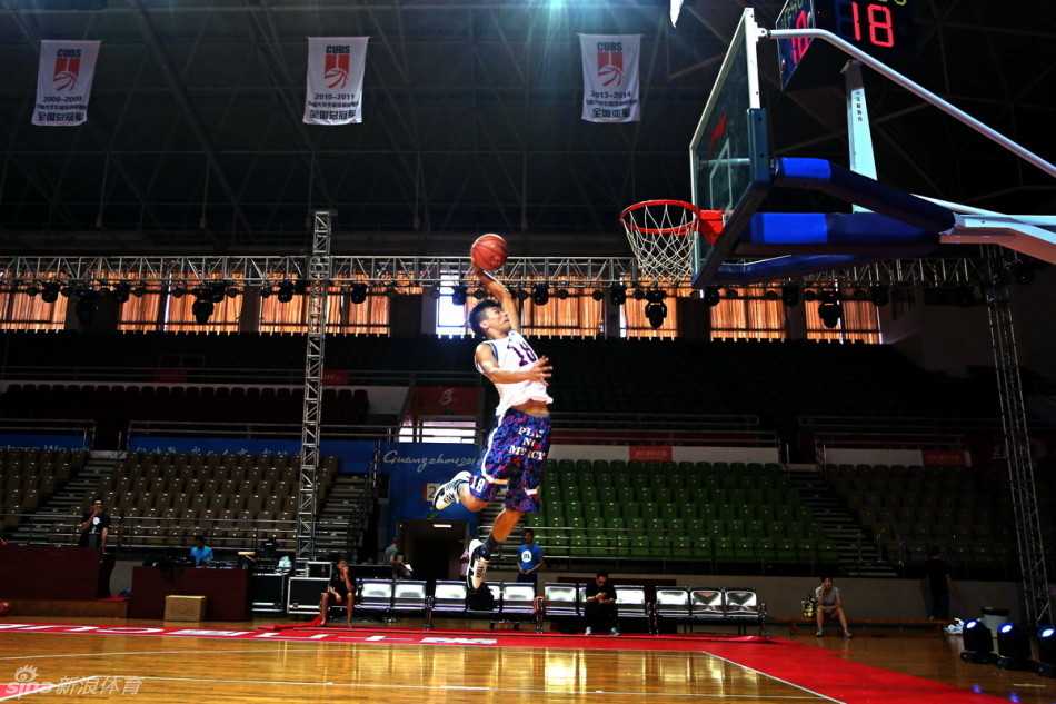 CUBA新赛季巅峰启幕,广工飞天暴扣震撼羊城 广东工大球员热身时展现惊人滞空,仿佛摆脱地心引力,完成一记势大力沉的单手劈扣