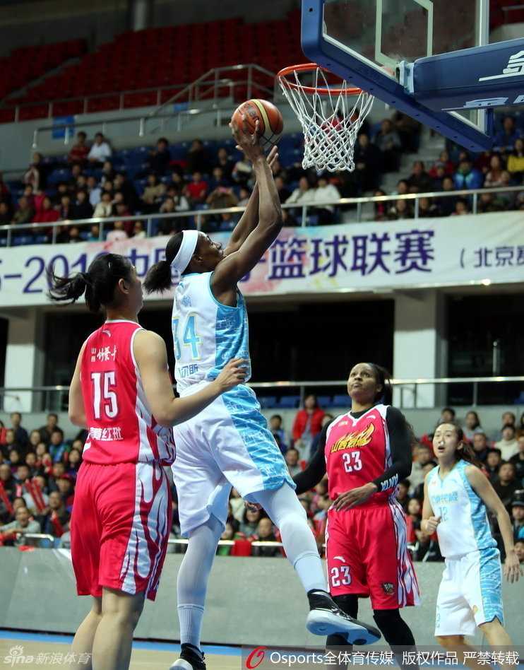 内线球员在重重包夹之下选择篮下强打，以一敌众展现强悍力量