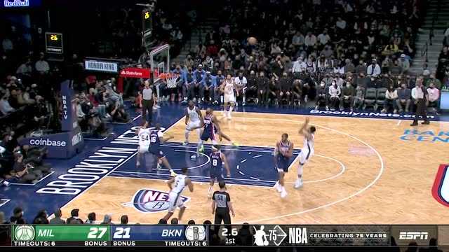 篮网主场击退雄鹿收获两连胜，替补奇兵末节罚球制胜