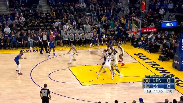 金州勇士93-116遭丹佛掘金23分大逆转